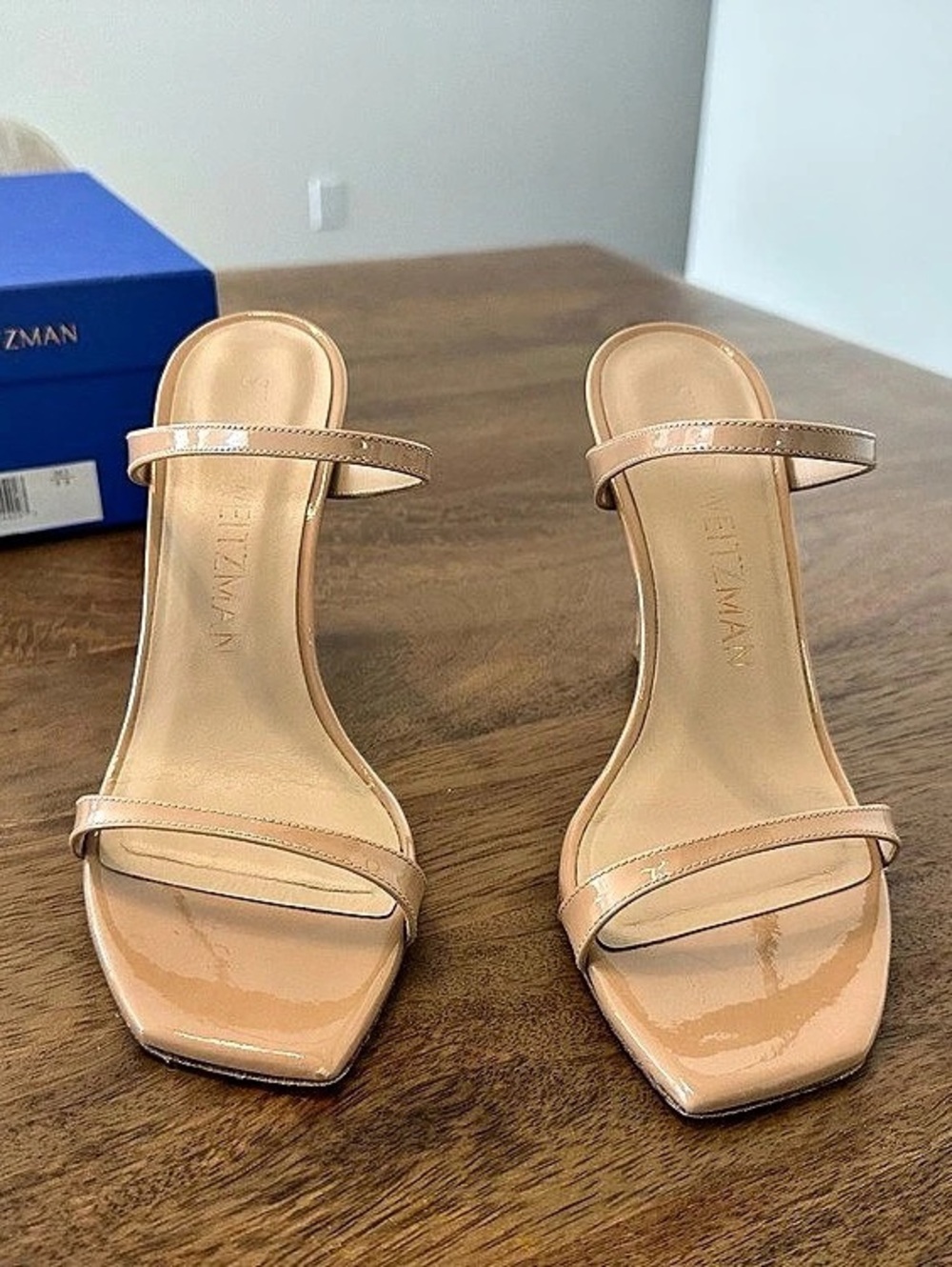 Stuart Weitzman Nudist Slide 85 Pink High Heel Sandals